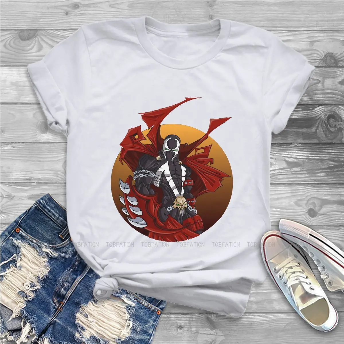 Circle Women Shirts Spawn Comic T-Shirt Oversize Top Femminile Vintage Kawaii