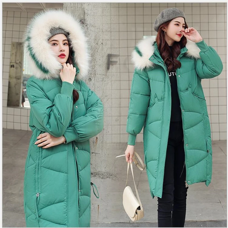 2019 популярное зимнее женское пальто с капюшоном, модная утолщенная куртка большого размера, Женская Длинная ветровка, куртка, женские