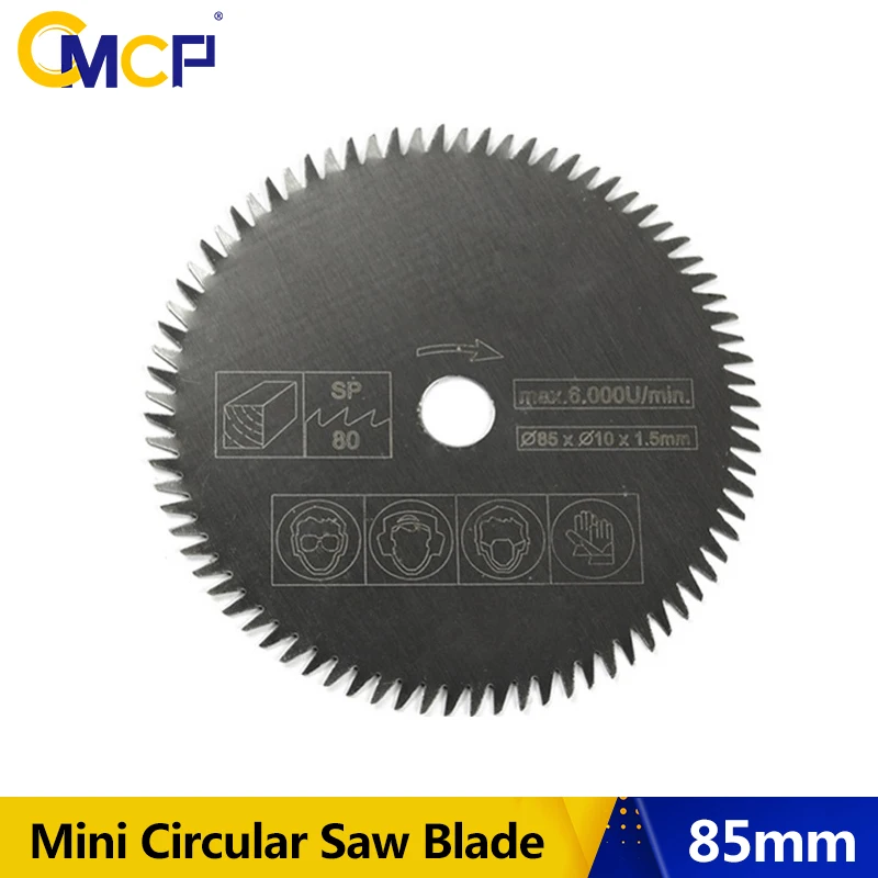 CMCP 85mm Mini lama per sega circolare 10/15mm 80T disco da taglio elettrico disco da taglio legno/metallo accessori per elettroutensili