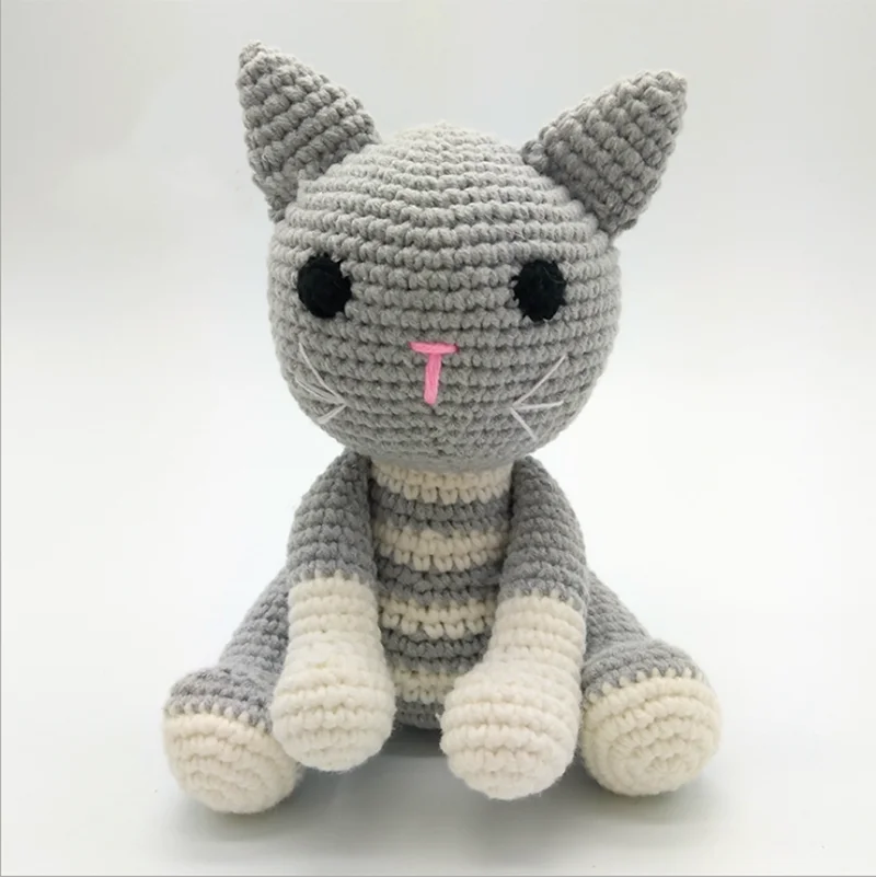 

Hand-Woven Pets cat Art Home Decoration For Room Creative Woolen doll handicraft toy model cute cartoon souvenir custom gift