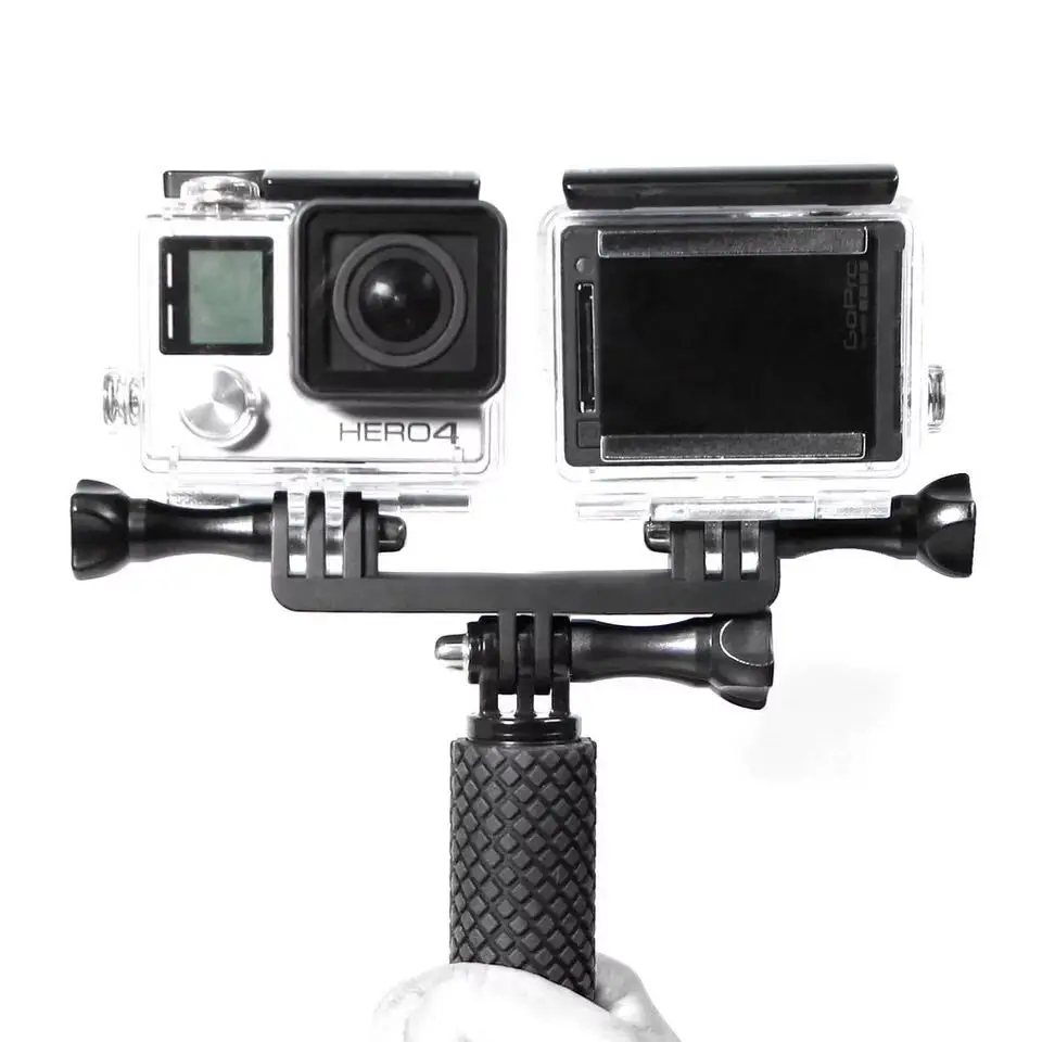 Двойной Кронштейн мост соединитель Винт для Gopro hero 8 7 6 5 4 3+ XiaoMi Yi SJ4000 SJ5000 SJ6000 селфи держатель вспышка крепление
