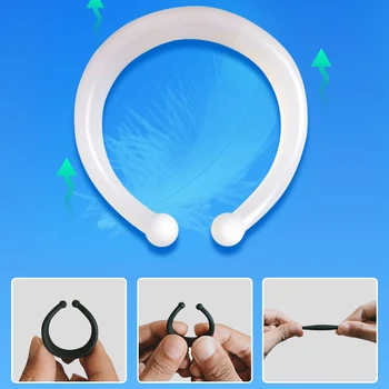 2PCS Foreskin Cock Ring Silicone Penis Rings Trainer Delay Ejaculation High Elasticity Sex Toys for Men Lock Ring Cockring 4