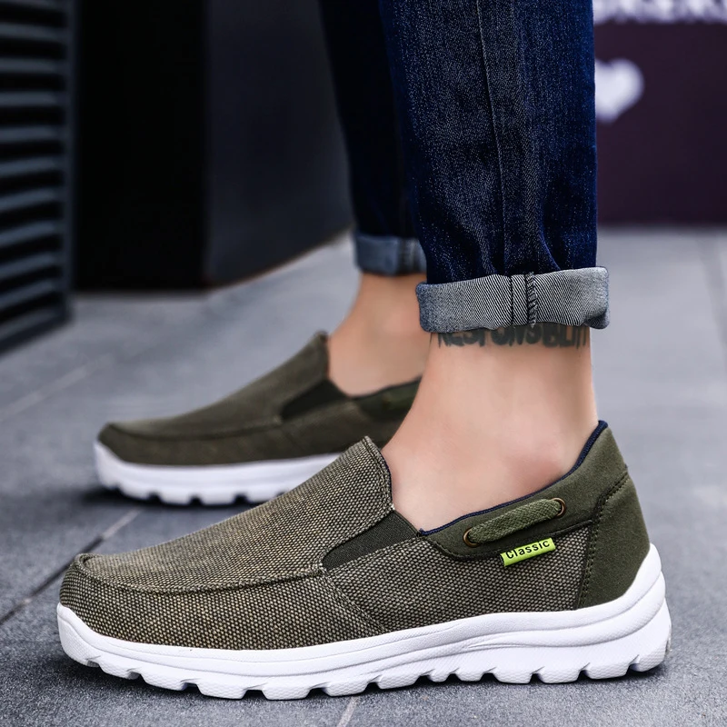 New Canvas Men Casual Shoes Breathable Footwear Autumn Spring Slip on Men Loafers Shoes Large Size 48 Tenis Feminino Zapatos