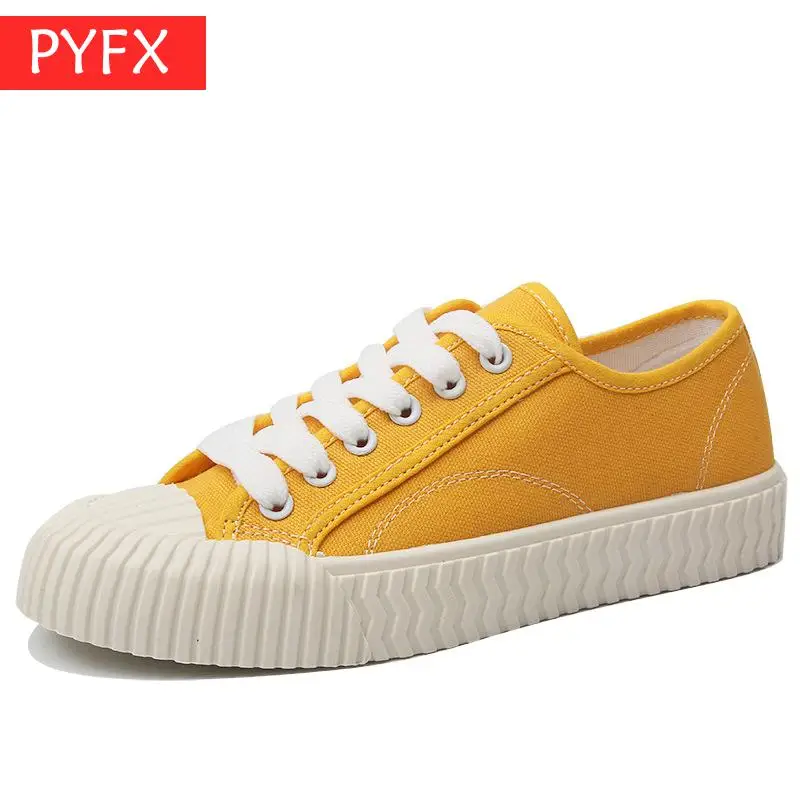 

Fall 2019 Korean Student Biscuit Shoe Lacing Low-end Solid-color Leisure Show Young Flat Women's Black Canvas Checkered Shoes