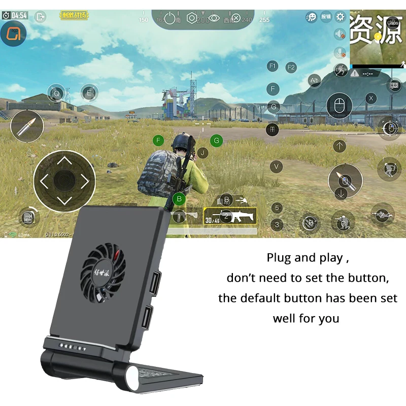 Мобильный геймпад PUBG контроллер игровая клавиатура мышь конвертер для Android ios телефон к ПК Bluetooth адаптер мобильный телефон охлаждение