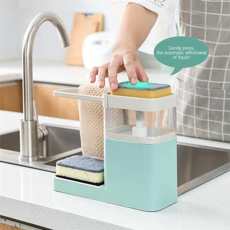 

Detergent Liquid Storage Box With Towel Rack Multifunctional Drain Rack For Kitchen Organizer Stand Bathroom Soap Holder 2020