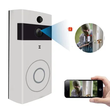 

New Wire-free WiFi Video Doorbell With 8G SD Card Rechargeable Night Vision HD Camera for Phone New Arrival