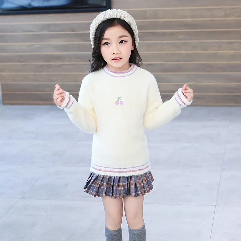 3 4 5 6 7 8 9-12 Year Old Lovely Woven Outfits For Knitted Baby Autumn Winter Girls Warm Sweater Dress Top Female Child Clothes | Детская