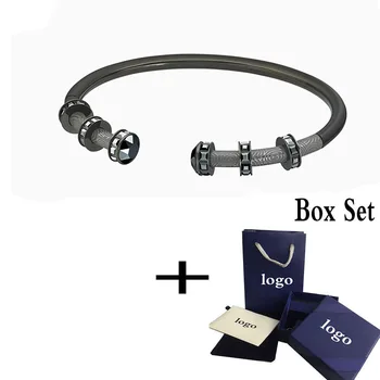 

SWA Fashion Jewelry New MY HERO Bracelet Exquisite Flexible Opening Modern Black Round Shape Crystal Female Trend Gift