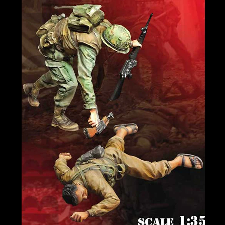 

1/35 USMC Round The Corner, Resin Model Soldier GK, WWII military themes, Unassembled and unpainted kit