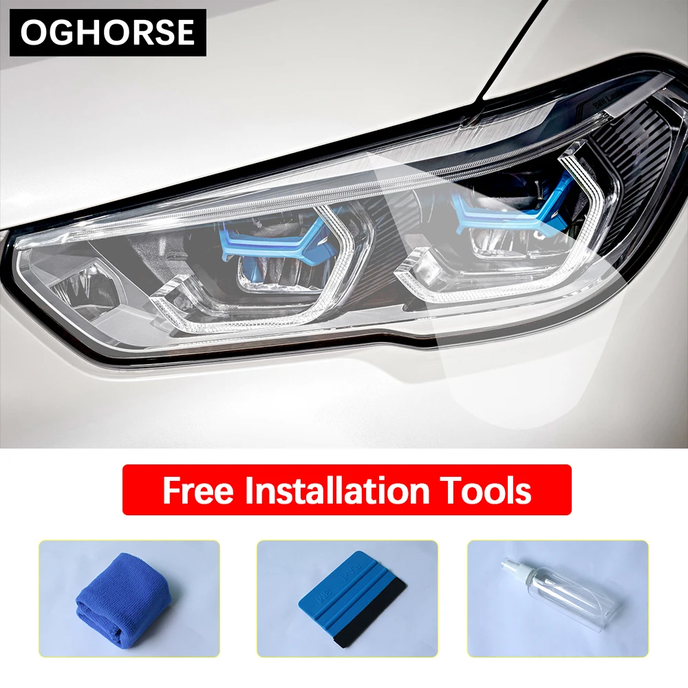 

2X Car Styling Transparent TPU Restoration Protection Sticker Car Headlight Protective Film For BMW X5 G05 2019 Accessories