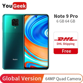 

Global Version Redmi Note 9 Pro 6GB RAM 64GB ROM 64MP Four Camera Snapdragon 720G Octa Core 5020mAh 6.67" DotDisplay Cellphone