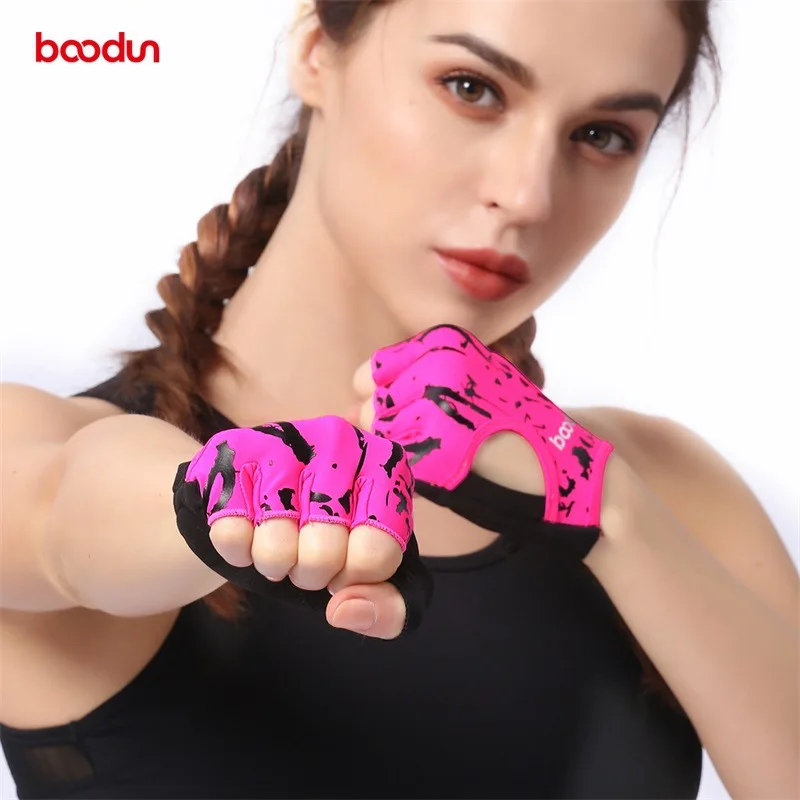 Спортивные перчатки Boodun, Женские Перчатки для фитнеса, с полупальцами, для йоги, спиннинга, для спортзала, тренировочные перчатки, полый тонкий кокон