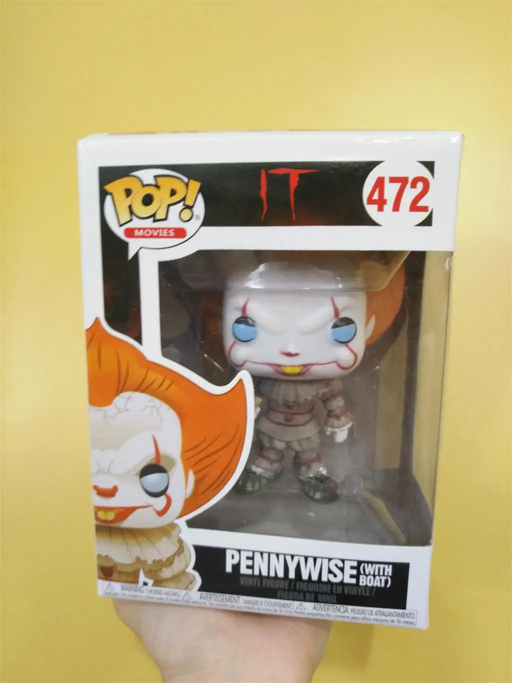 Funko Pop фильм Стивен Кинг это джокер, клоун персонаж PENNYWISE Виниловая фигурка кукол модель игрушки - Цвет: 472 with package