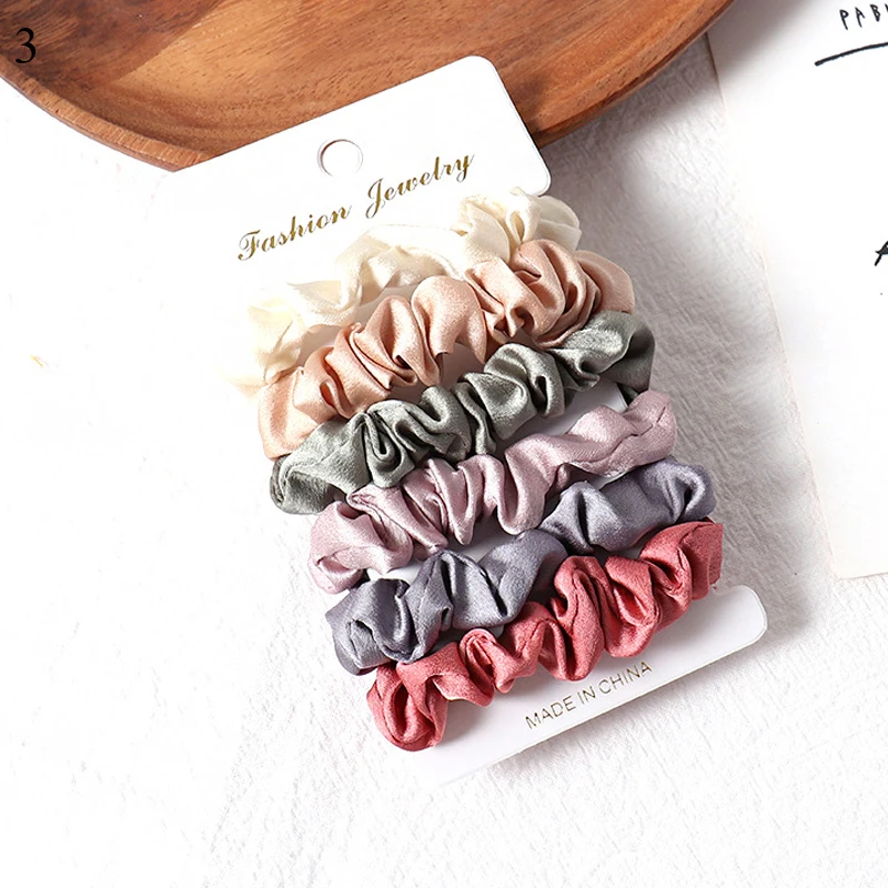 1 комплект резинки для волос кольцо для волос карамельного цвета Веревка для волос осень-зима женский хвостик аксессуары для волос 4-6 шт. ободки для девочек Подарки - Color: 3