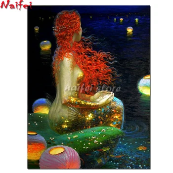 

Diamond Painting girl Full Square mermaid 5D DIY Diamond Embroidery Sale fantasy woman Diamond Mosaic Picture Of Rhinestones
