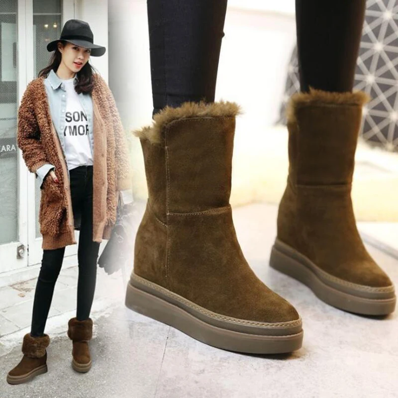 Winter Boots Women Snow Boots Shoes Woman Boots Fashion Thick Bottom
Wedge Boots 2019 Short Plush Warm Increase Non-slip Booies