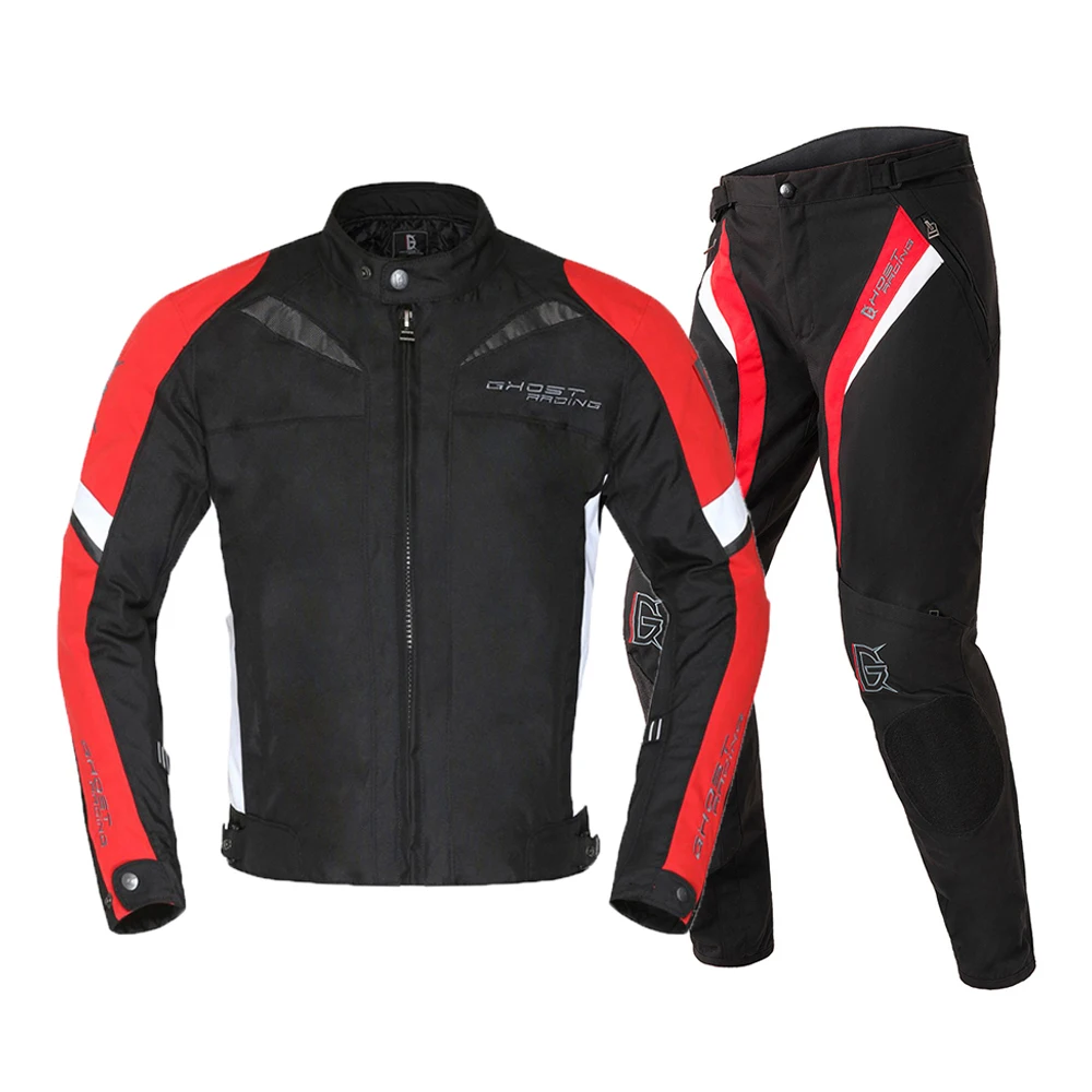 Призрак куртка для мотоспорта Водонепроницаемая Мото куртка+ мото rcycle брюки ветрозащитный гоночный костюм для верховой езды со съемным Linner