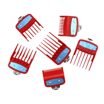

6PCS Limit Comb Guide Cutting Guard Attachment Kit for WAHL Hair Clipper for Barbers-Red