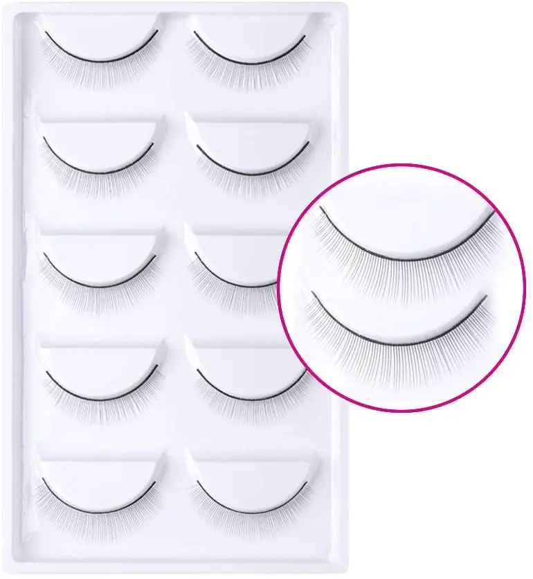 

Training Lashes Practice Lashes Makeup Tools for Practicing on Mannequin Head Eyelashes Extensions Supplies 5pairs/pack