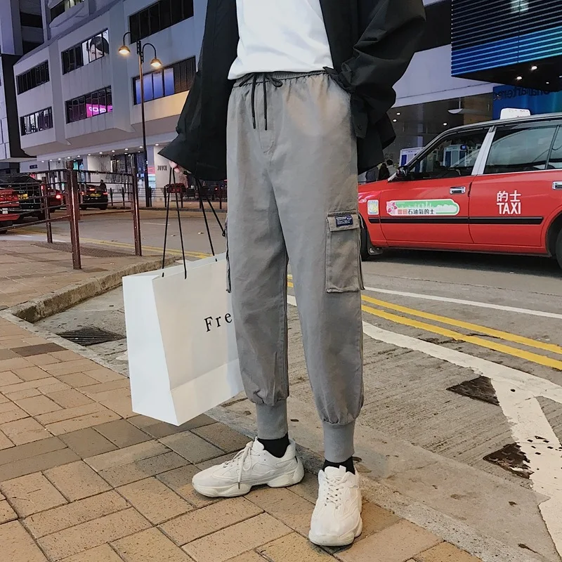 

Large Size 8019-p55 Spring 2019 Loose-Fit Men Ankle Banded Pants Bib Overall Large Size Casual Pants Men's Small