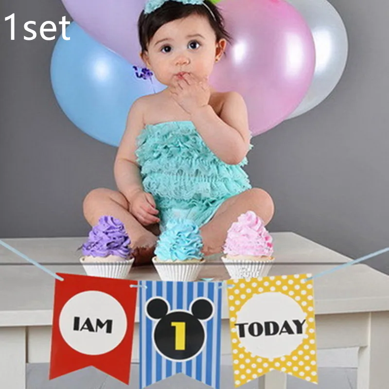 10 шт., 12 дюймов, 1 год, 1 латексные шары, первый ребенок, мальчик, девочка, день рождения, украшения, принадлежности, розовый, синий, детский душ - Цвет: as picture