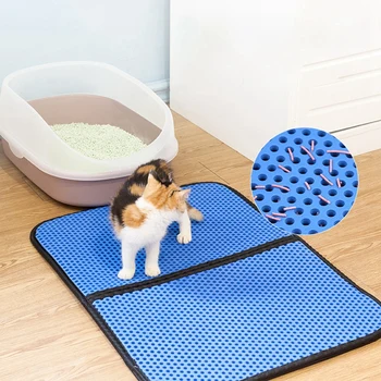 

Double Layer Cat Litter Mat Waterproof Urine Proof Scatter Control Trapper Mat for Large Easy Clean Scatter Control For Cats x