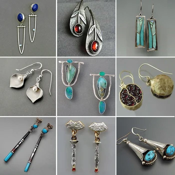 

Retro Green Resin Dangle Earrings Bohemian Indian Tribal Big Long Hollow Hippie Drop Earrings For Women 2019 Jewelry O5E680