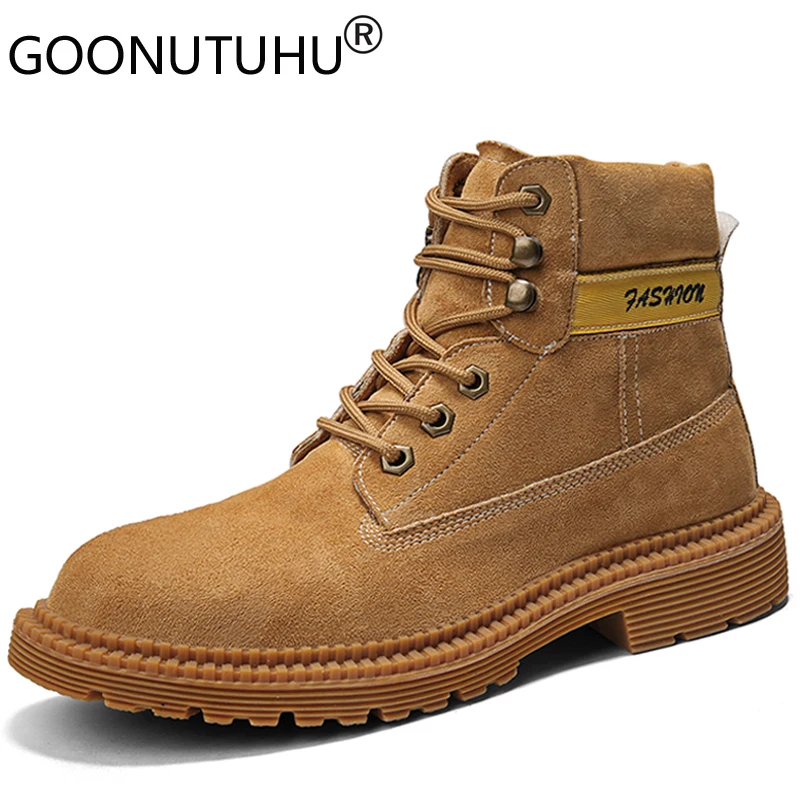 

2019 autumn fashion men's ankle boots casual suede leather male shoes combat army boot man military retro desert boots for men