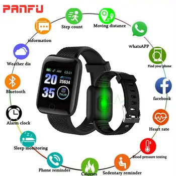 

116 Plus Waterproof Smartwatch D13 Heart Rate Smart Watches Men Fitness Tracker Smart Wristbands Blood Pressure Pedometer
