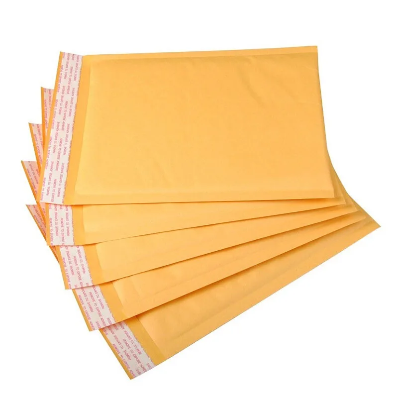 10PCS Yellow Kraft Paper Bubble Envelopes Bags Padded Mailers Shipping Envelope With Bubble Packaging Bags Courier Storage