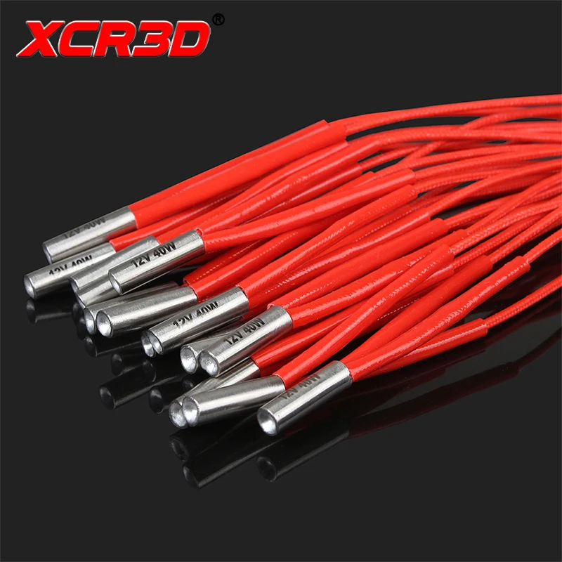 20mm Heating Tube for HotEnd Cable 3D Printer Parts 12V/24V 40W Heating Pipe Single-ended Electric Heater Elements 6