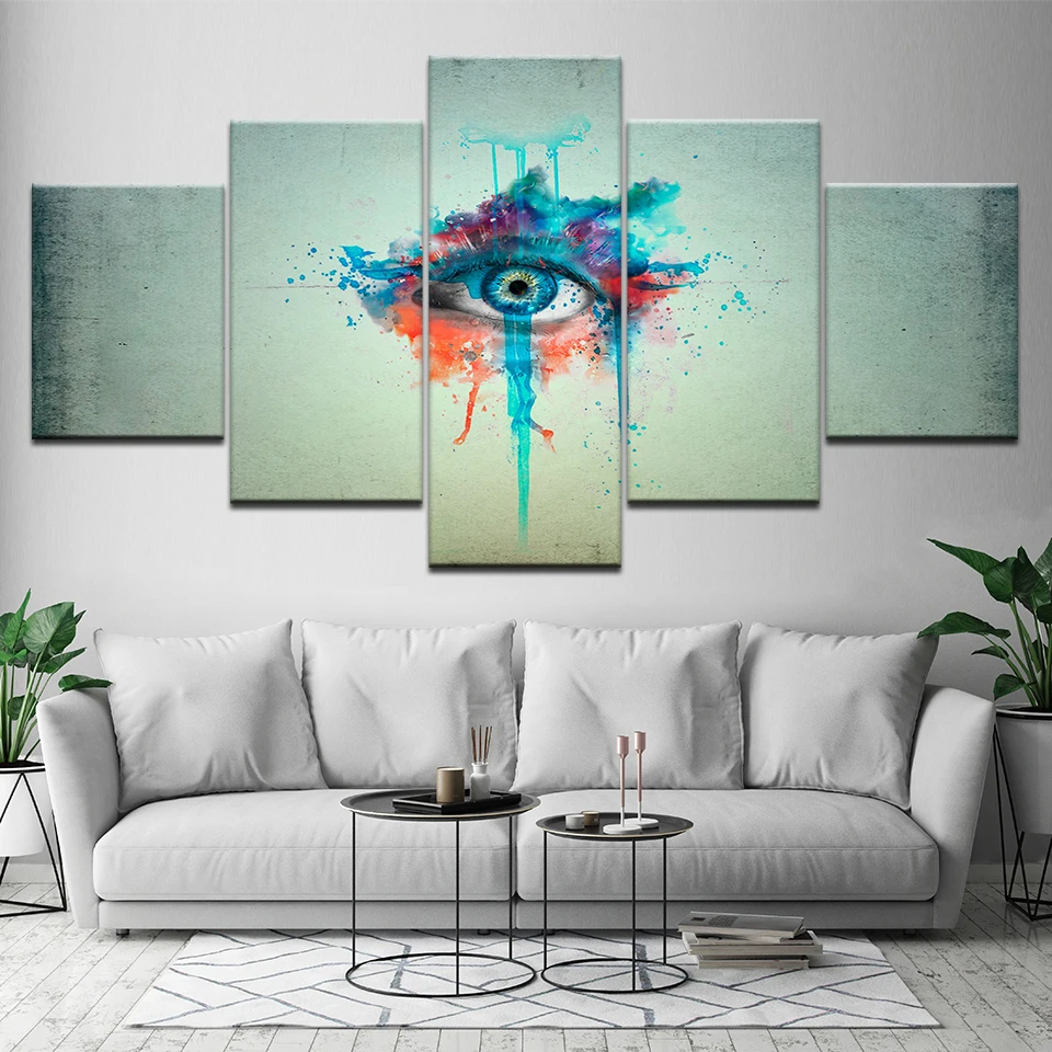 

Canvas Painting Colorful eyes 5 Pieces Wall Art Painting Modular Wallpapers Poster Print for living room Home Decor