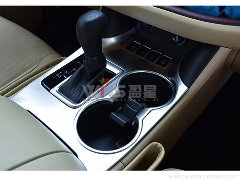 Для Toyota Highlander Kluger- хромированная Внутренняя крышка коробки передач подстаканник ABS автостайлинг аксессуары молдинги