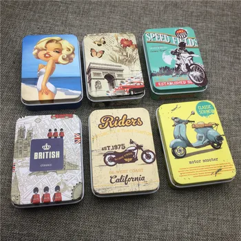 

Fashion Tin Storage Box Classic Style Rectangle Small Boxes Sealed Tobacco Humidor Packing Case Jewlery Cans Coin Organization