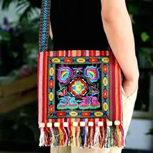 Hmong винтажная Этническая сумка на плечо, вышивка, бохо хиппи-кисточка, сумка-мессенджер,, женская сумка на продажу
