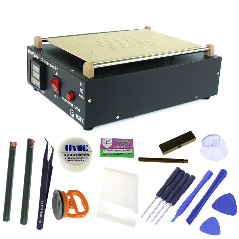 Electrical LCD Screen Separator Vacuum Separating Hot Plate For Mobile Phone Repair Glass Detachable Screen UYUE 948Q 8 Inch