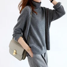 Женские свитера с высоким воротом, женские пуловеры с длинным рукавом, шерстяной свитер для пеших прогулок для девушек