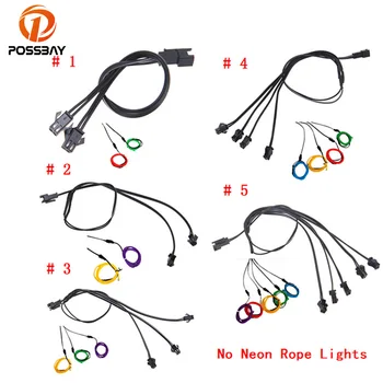 

POSSBAY 5pcs 5 Types 2-5 Way Black LED EL Wire Tube Light Connector Splitter Extension Cable Line