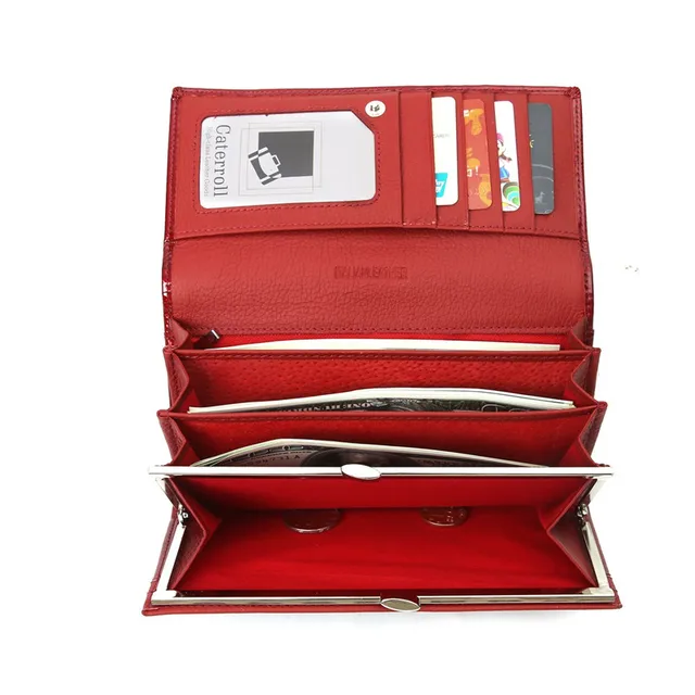 long wallet woman genuine leather women wallets red ladies coin purses luxury brand female money bag 6