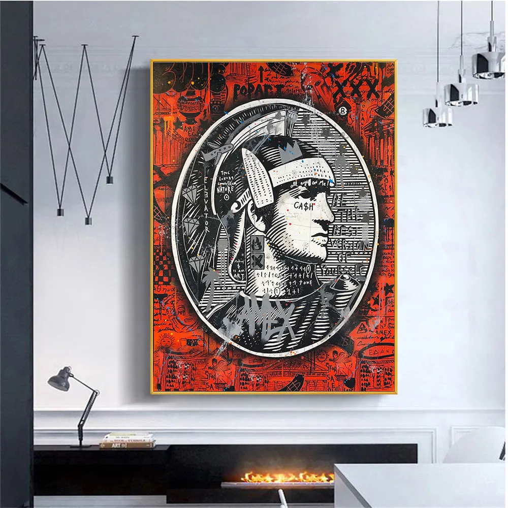 

Abstract Pop Art Portrait Home Decor Graffiti Poster Wall Art Print Red Canvas Painting Picture For Living Room Home Decoration
