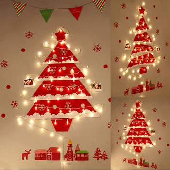

DIY red Christmas Tree Decor Santa Claus Kids Toys Glow Xmas Decor for Home 2020 Xmas Hanging Ornaments New Year 2021 Gifts