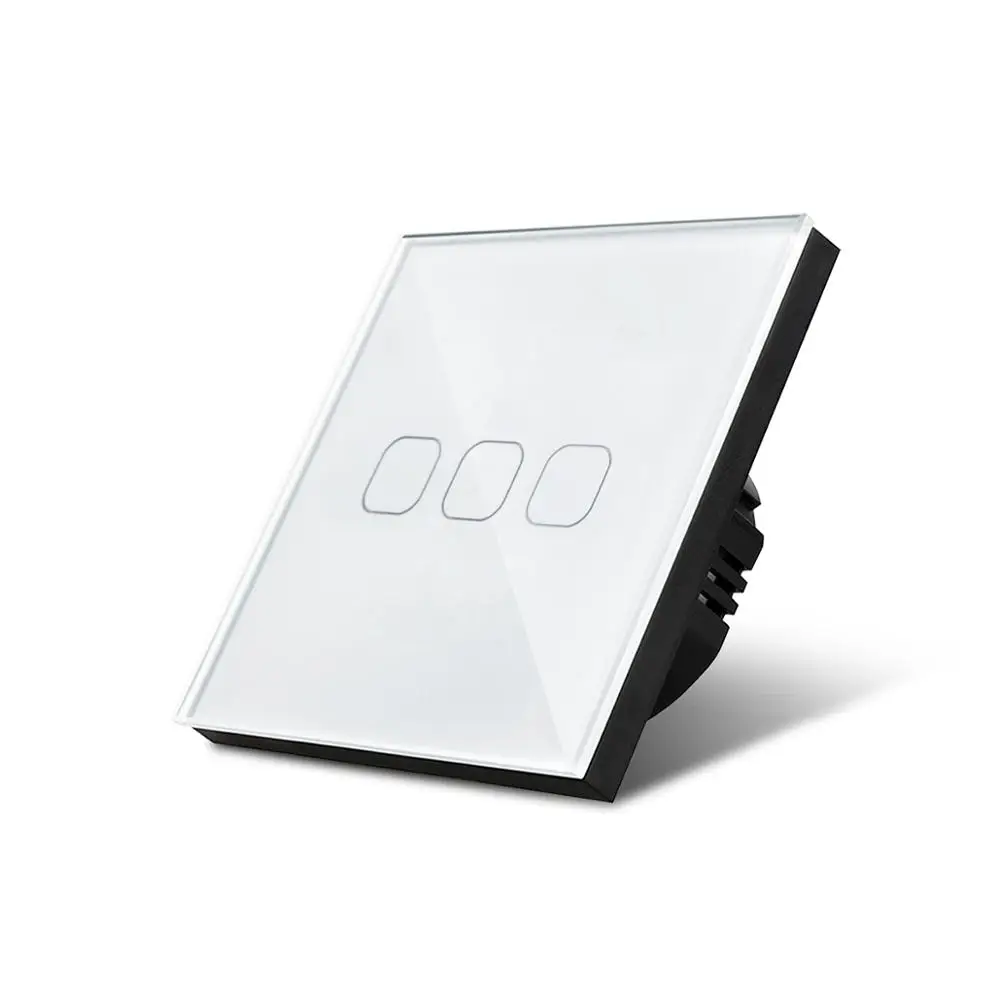 

EU Standard 1 Gang 2 Gang 3 Gang 1 Way Smart touch Switch 220 Volt Light White gold Black Wall switch waterproof Glass Panel