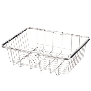 

Stainless Steel Retractable Kitchen Sink Drain Rack Dish Drying Water Holder Storage Rack Space Saving Organizer-Strengthen Type