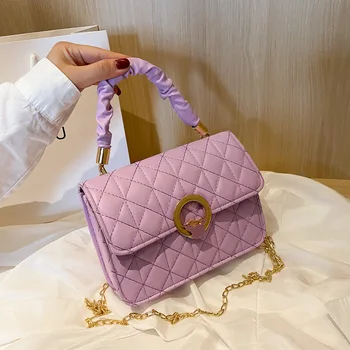 

ins all-match small bag female 2020 new Korean version of all-match crossbody bag rhombus chain single shoulder handbag