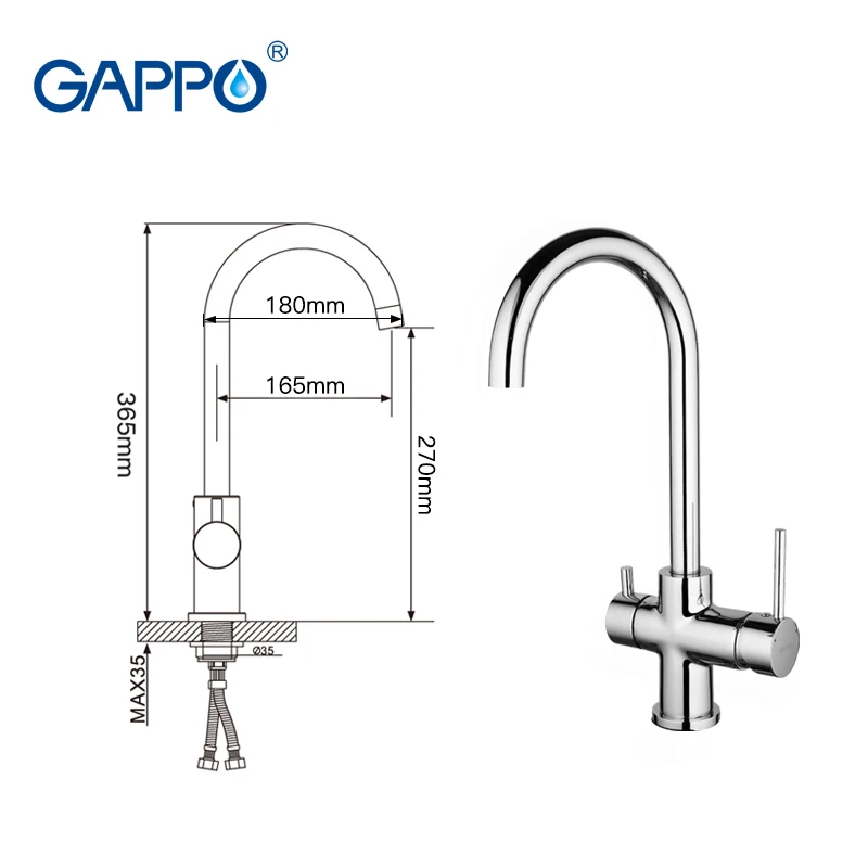  GAPPO kitchen faucet chrome water taps kitchen sink drinking water faucets mixer taps deck mounted  - 32880777297