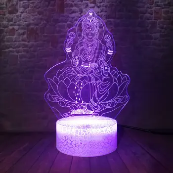 

Buddha Model 3D Illusion LED Desk Nightlight Colorful Changing Light Buddhism Figure Toys Party Decor