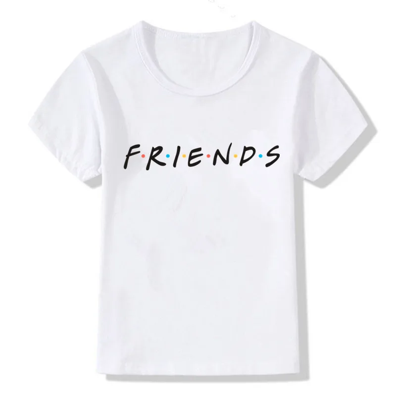 Новинка, футболка унисекс для мальчиков и девочек г., Забавные футболки для мальчиков с надписью «Cute Friends» белая Удобная футболка с круглым вырезом для детей