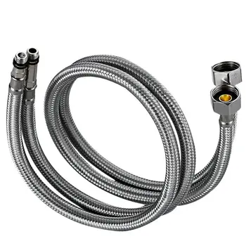 

2pcs/set 60/80/100cm 304 Stainless Steel Shower Hose Faucet Water Inlet Tube Basin Tap Hose Silver Bathroom Supplies