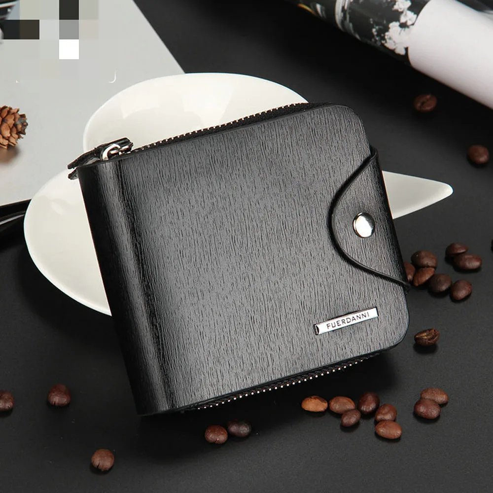 Мужской короткий кошелек в европейском и американском стиле, повседневный Модный Ретро кошелек с поперечным сечением, вместительный бумажник#727